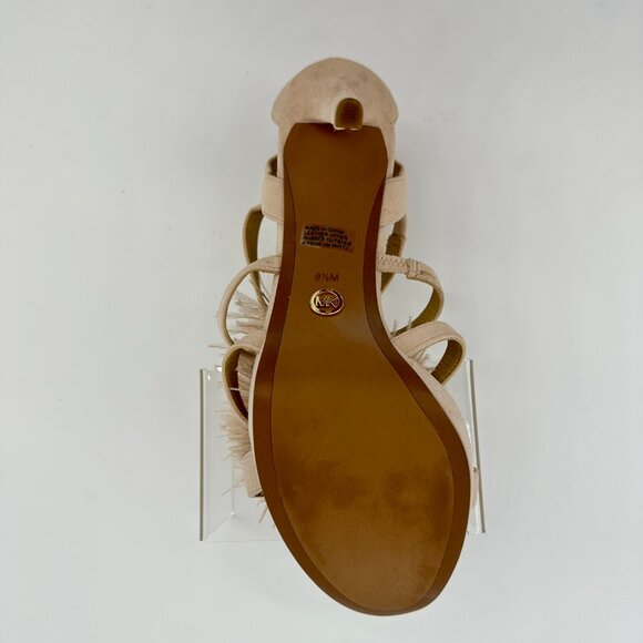 Michael Kors FARA Pom-Pom Heels | Blush Suede | Size 9.5 - Picture 6 of 12